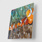 Clownfish スクエア壁時計 (傾斜)