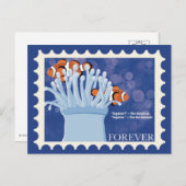 Clownfish and Sea Anemone Postage Postcards シーズンポストカード (正面/裏面)