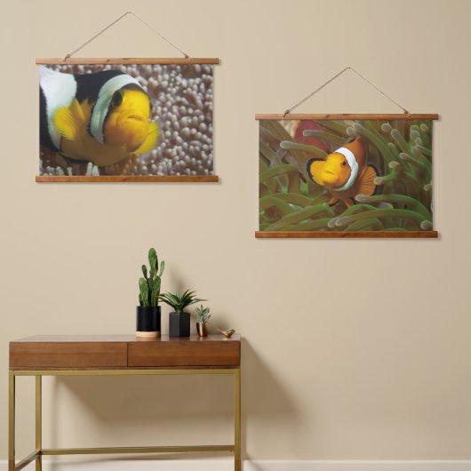 Clownfish - Close-Up! So cute - Nemo in Anemone |  吊り下げ型タペストリー (非対称)