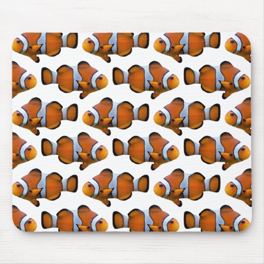 Clownfish Frenzy Mousemat (White) マウスパッド (正面)