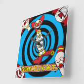 Clowns Made Me Do It! Blue BG Wall Clock スクエア壁時計 (傾斜)