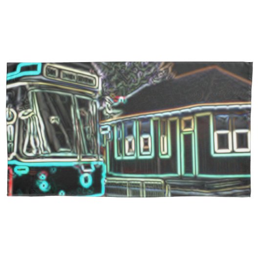 CLRVネオンat stnキングサイズデュアルピローケース 枕カバー (正面左)