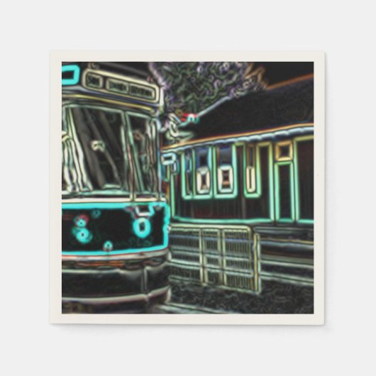 CLRVネオンat stnベージュ色紙ナプキン(50 pk) スタンダードカクテルナプキン (正面)