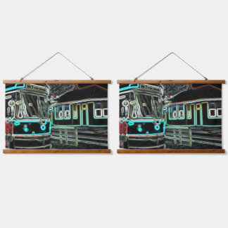 CLRVネオンat stn 91x66cm 2set木製ウォールタペストリー 吊り下げ型タペストリー
