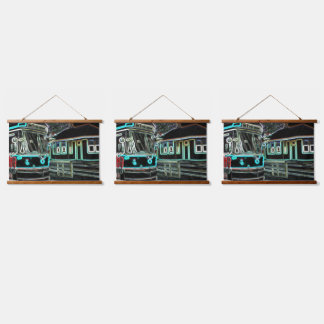 CLRVネオンat stn 91x66cm 3set木製ウォールタペストリー 吊り下げ型タペストリー