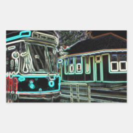 CLRV Neon at stn 4 Rectangleスタンプのセット 長方形シール