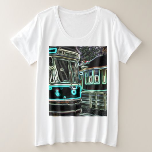 CLRV Neon at stn Womens Plus Size T-Shirt プラスサイズTシャツ (デザイン正面)