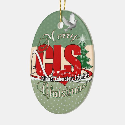 CLSのクリスマスの臨床実験室の科学者 セラミックオーナメント (左)
