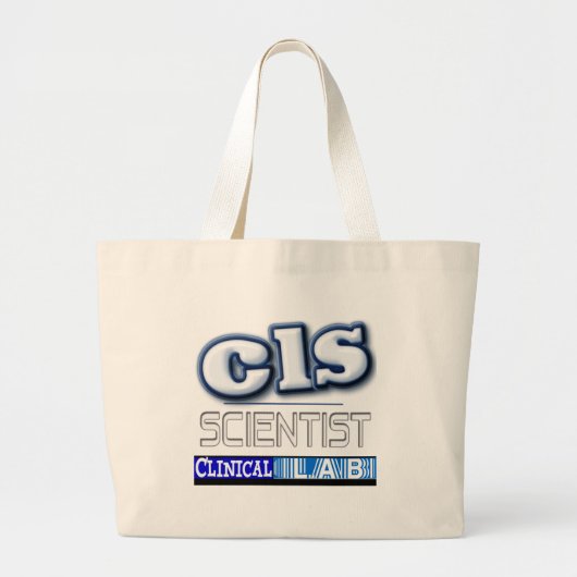 CLSのロゴ-臨床実験室の科学者 ラージトートバッグ (正面)