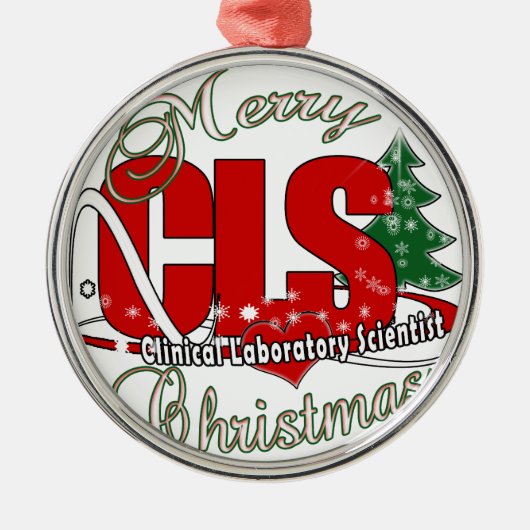 CLS CHRISTMAS Clinical Laboratory科学者 メタルオーナメント (正面)
