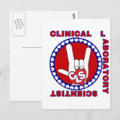 CLS CLINICAL LABORATORY SCIENTIST I LOVE LOGO ASL ポストカード (正面/裏面)