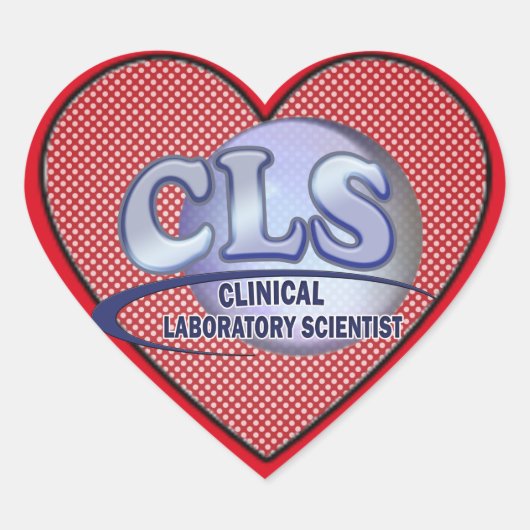 CLS FunBlueロゴ – 臨床検査科学者 ハートシール (正面)