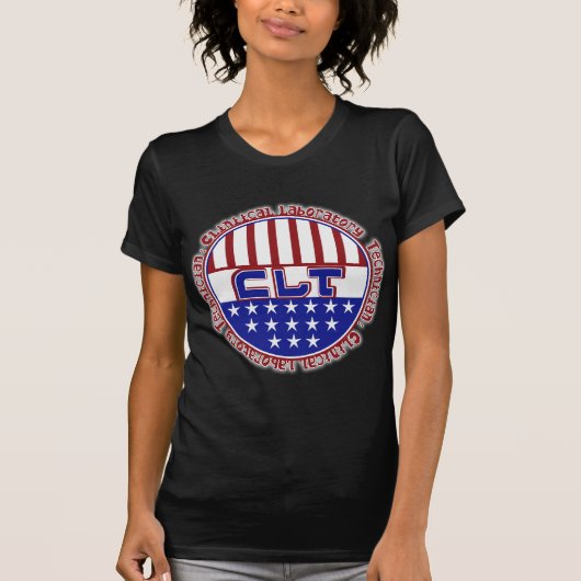 CLTの愛国心が強い臨床実験室TECH米国の旗 Tシャツ (正面)