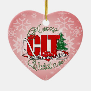 CLTクリスマス臨床検査技師 セラミックオーナメント