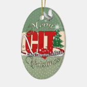 CLTクリスマス臨床検査技師 セラミックオーナメント (左)
