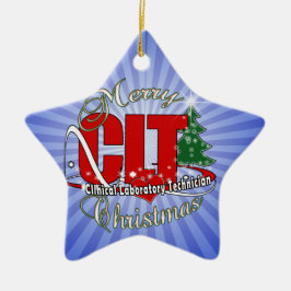 CLTクリスマス臨床検査技師 セラミックオーナメント