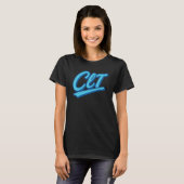 CLTシャーロット空港コードデザイン – カロライナ青 Tシャツ (正面フル)
