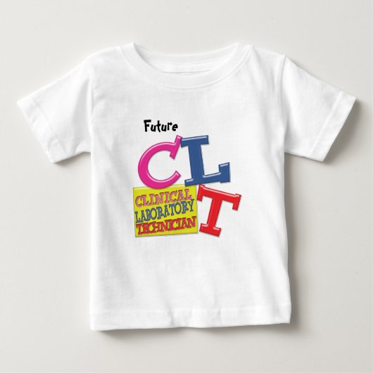 CLT お洒落 LETTERS臨床検査技術 ベビーTシャツ (正面)