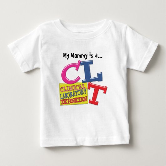 CLT お洒落 LETTERS臨床検査技術 ベビーTシャツ (正面)