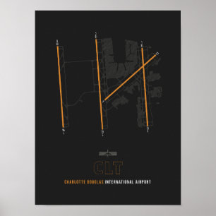 CLT – シャーロット・ダグラス空港図 ポスター