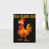 Clu-cluck-clu Funny Rooster Chicken Hilarious Farm カード (正面)