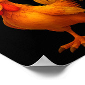 Clu-cluck-clu Funny Rooster Chicken Hilarious Farm ポスター (角)