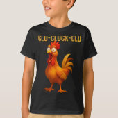 Clu-cluck-clu Funny Rooster Chicken Hilarious Farm Tシャツ (正面)