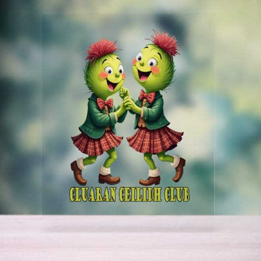 Cluaran Ceilidh Club Scottish Thistles Wearing アクリルサイン (ニュートラル)