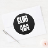‘Club 404’ Sticker with Shotgun Ambulance Font ラウンドシール (封筒)