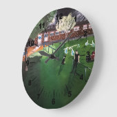 Club Canino Boomerang Painting by Alfred Fox ラージ壁時計 (傾斜)