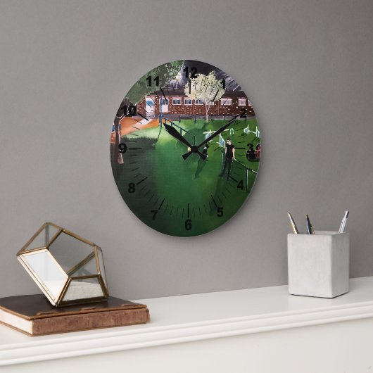 Club Canino Boomerang Painting by Alfred Fox ラージ壁時計 (オフィス)