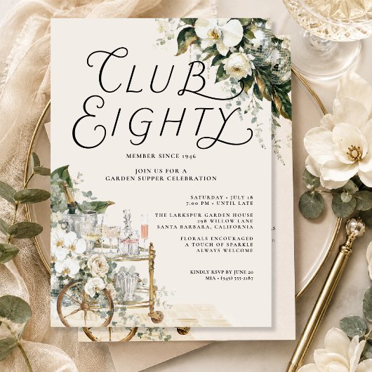 Club Eightyグランドホテル80歳の誕生日 招待状