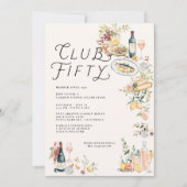 Club Fifty ガーデンサパー 50歳の誕生日招待状 招待状 (正面)