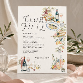 Club Fifty ガーデンサパー 50歳の誕生日招待状 招待状