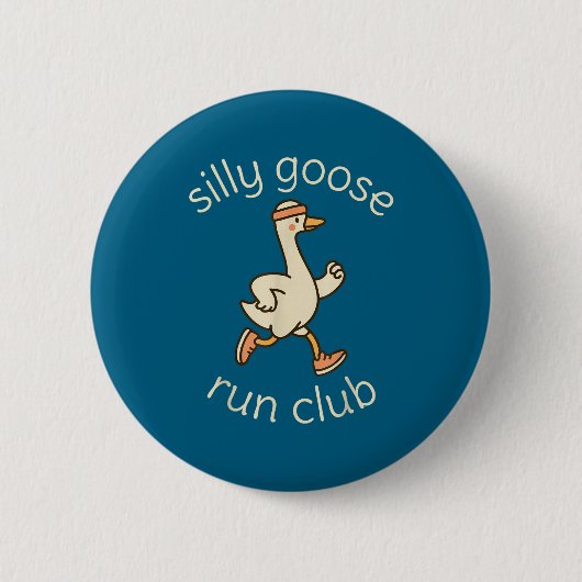 Club Sport Silly Marathon Gymer Running Goose Runn 缶バッジ (正面)