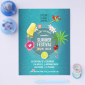 Club Summerフェスティバルカスタムの写真とロゴの追加 チラシ (シングル)