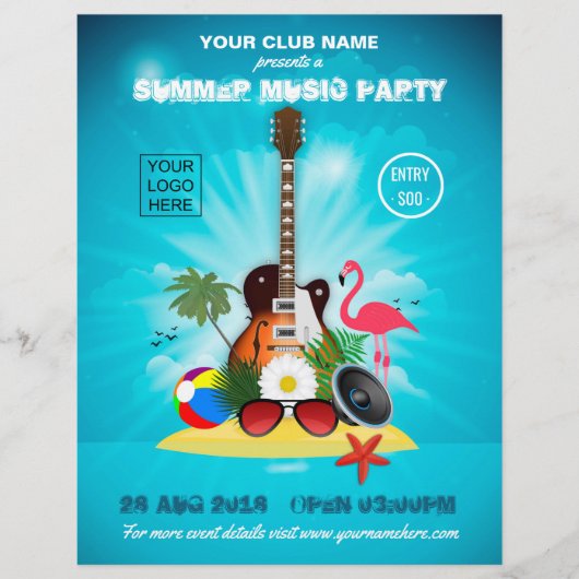 Club Summer Musicパーティーロゴと写真の追加 チラシ (正面)