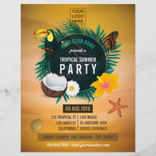 Club/Tropical Summer企業の追加の写真とロゴ チラシ