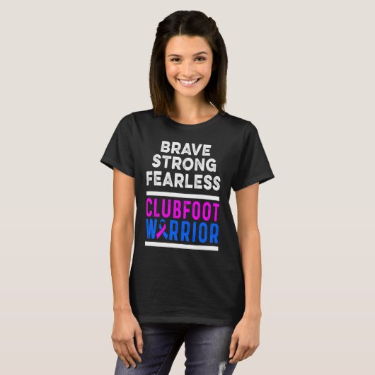 Clubfoot Awareness Warrior Brave CTEV TEV Survivor Tシャツ (正面フル)