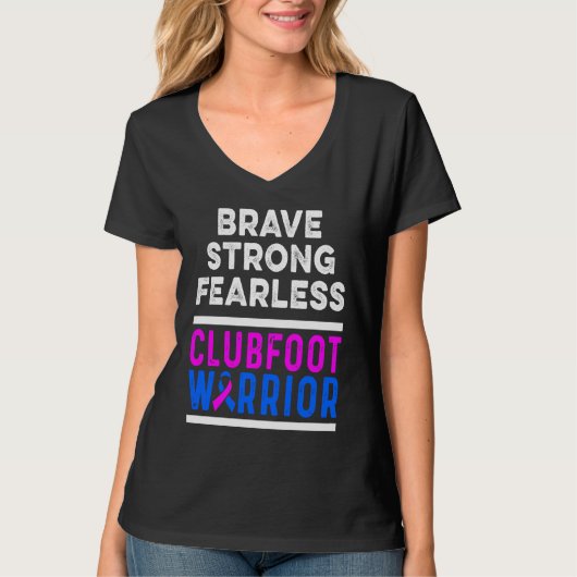 Clubfoot Awareness Warrior Brave CTEV TEV Survivor Tシャツ (正面)