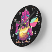 Cluck & Crush O’Clock Pickleball  ラウンド壁時計 (傾斜)