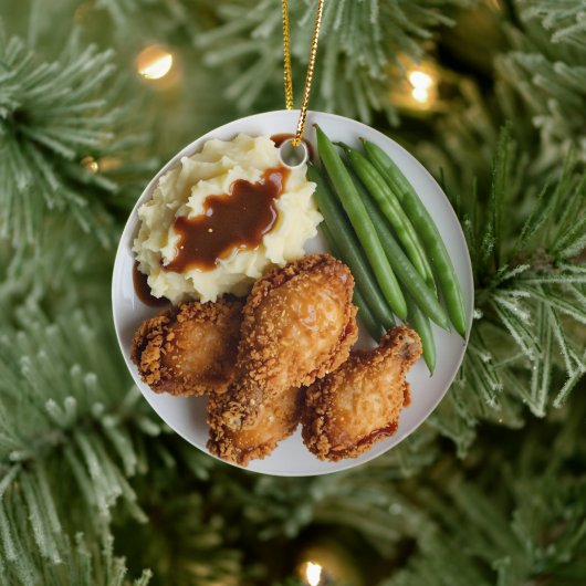 Cluck Yeah, It's Christmas! Funny Chicken Pun セラミックオーナメント (ツリー)