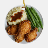 Cluck Yeah, It's Christmas! Funny Chicken Pun セラミックオーナメント (正面)