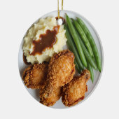 Cluck Yeah, It's Christmas! Funny Chicken Pun セラミックオーナメント (左)