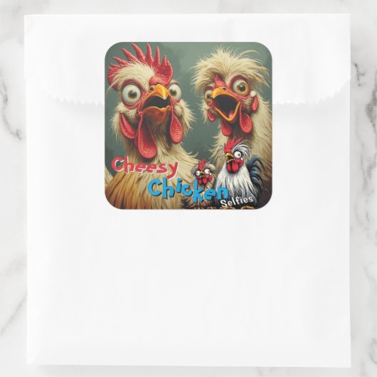  “Cluckin' Around” May & John Selfie Sticker スクエアシール (バッグ)