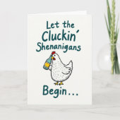 Cluckin Shenanigans Funny Chicken Card カード (正面)
