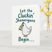 Cluckin Shenanigans Funny Chicken Card カード (黄色い花)