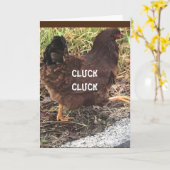 "CLUCKING CHICKEN SAY HAPPY BIRTHDAY" カード (黄色い花)