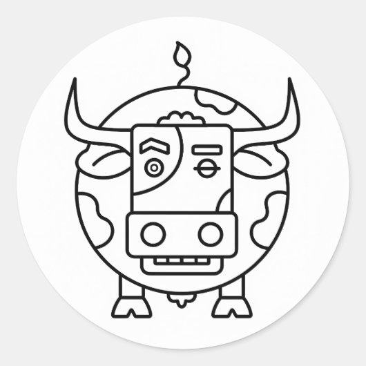 Clueless Bull _ ステッカー (正面)