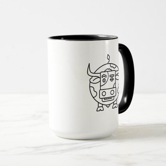 Clueless Bull Abstract Art Mug マグカップ (正面右)
